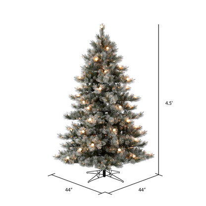 Vickerman 4.5' x 44" Flocked Cayce Pine Artificial Christmas Tree Warm White LED Lights