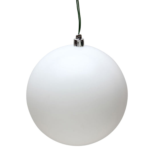 Vickerman 4.75" White Matte Ball Ornament 4 per Bag