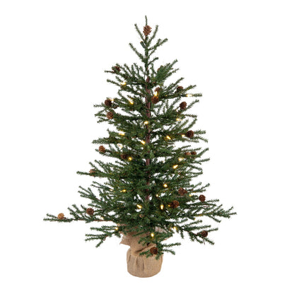 Vickerman 30" Carmel Pine Artificial Christmas Tree Warm White Dura-lit LED Lights