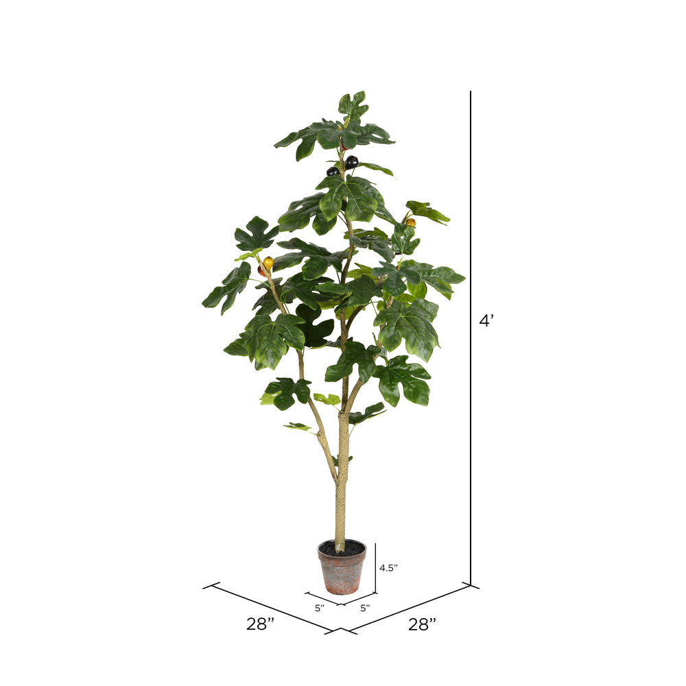 Vickerman 4' Artificial Potted Fig Tree.
