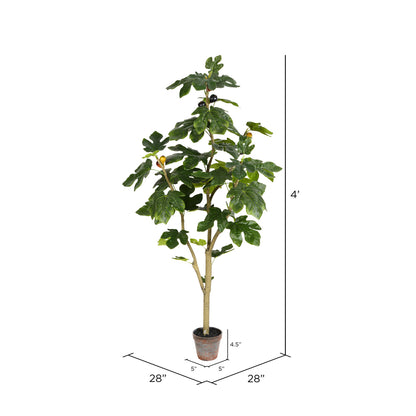 Vickerman 4' Artificial Potted Fig Tree.