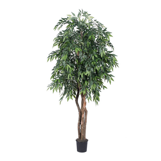 Vickerman 6' Artificial Green Smilax Executive Black Plastic Pot