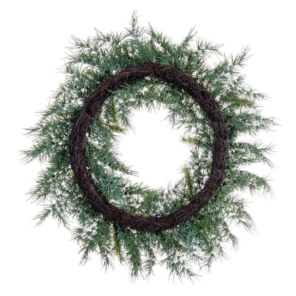 Vickerman 28" Artificial Mixed Fern Cedar Wreath