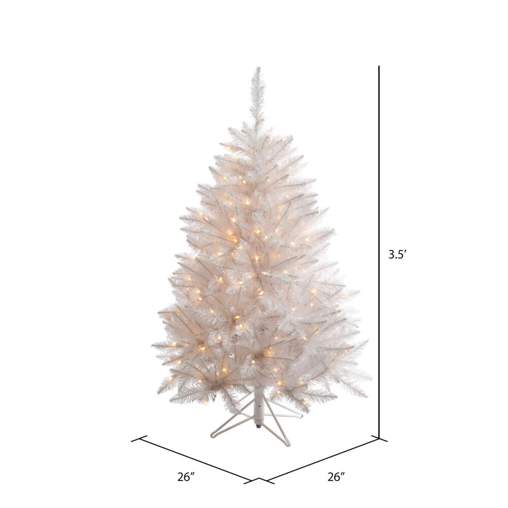 Vickerman 3.5' Sparkle White Spruce Artificial Christmas Tree Clear Dura-lit Incandescent Lights