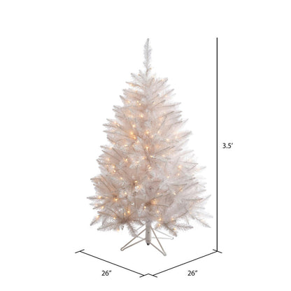 Vickerman 3.5' Sparkle White Spruce Artificial Christmas Tree Clear Dura-lit Incandescent Lights