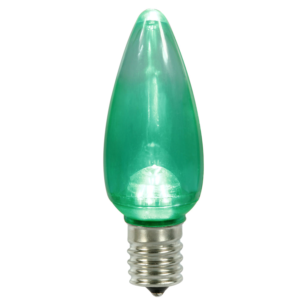 Vickerman C9 Twinkle Transparent Plastic LED Green Dimmable Bulb E17 Nickel Base 25 per bag