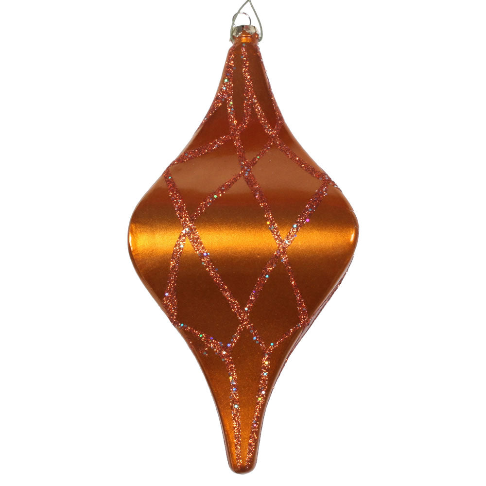 Vickerman 8" Copper Candy Glitter Net Drop Christmas Ornament