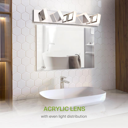 ASD Lighting LED Vanity 5-light 28W 120V with rotatable heads CCT Selectable 2700/3000/4000/5000/6000K Dimmable Chrome ETL