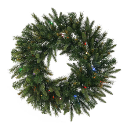 Vickerman 60" Cashmere Artificial Christmas Wreath Multi-Colored Dura-lit LED Lights