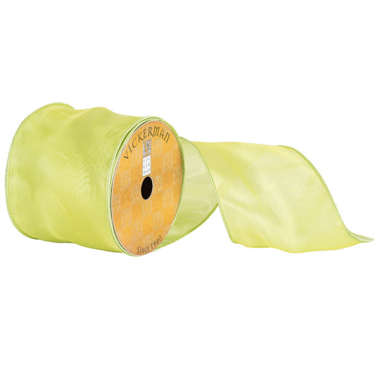 Vickerman 4" x 10yd Light Green Royal Satin Ribbon