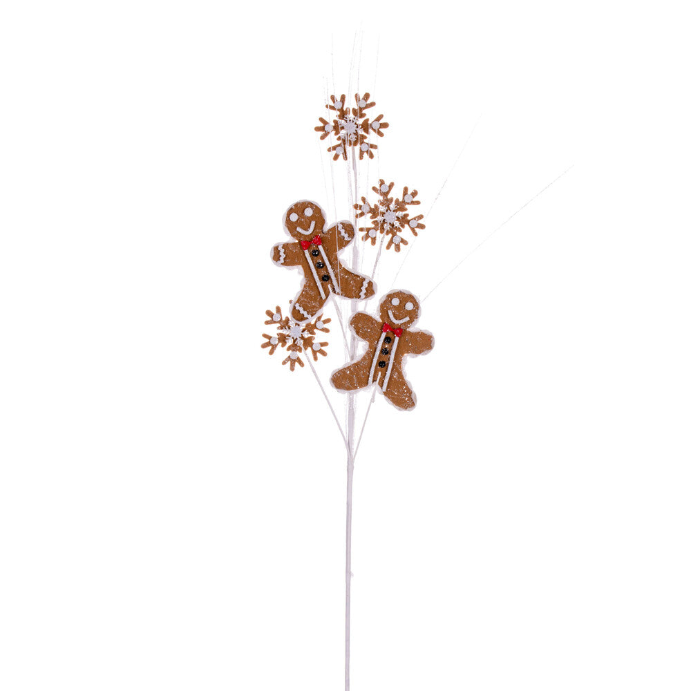 Vickerman 29" Gingerbread Man and Snowflake Spray 6 per bag.