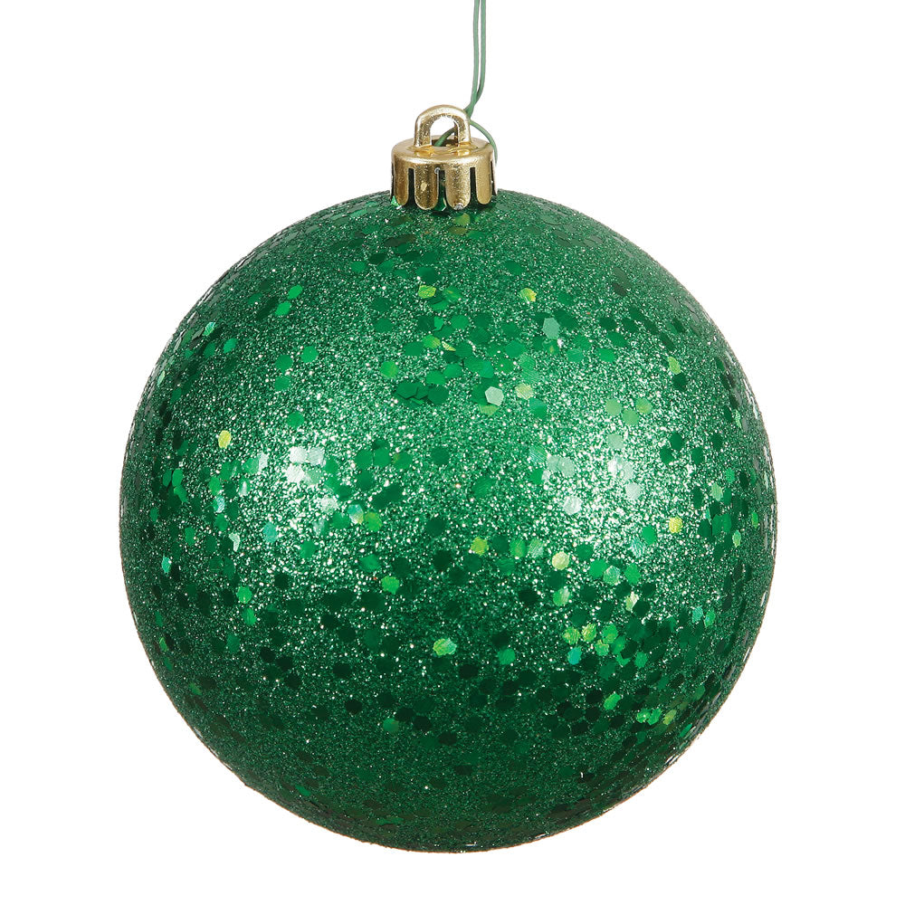 Vickerman 4.75" Green Sequin Ball Ornament 4 per Bag