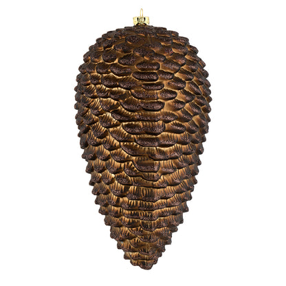 Vickerman 10" Chocolate Matte Glitter Pinecone Christmas Ornament Pack of 2