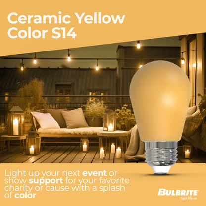 Bulbrite 776152 25-Watt Equivalent Ceramic Yellow Color S14 Weatherproof Outdoor E26 Medium Base LED Light Bulb
