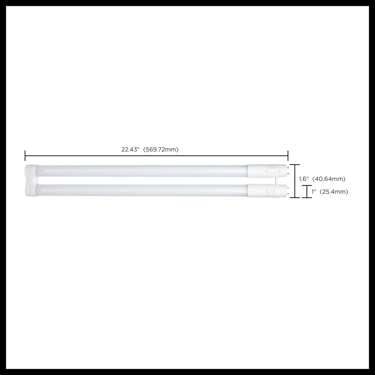 Satco 11.5/13/15 Wattage Selectable T8 U-Bend LED; 30K/35K/40K/50K/65K CCT Selectable; 1-Inch; Frost Finish; 120-277 Range Voltage