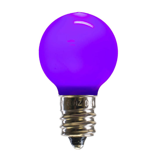 Vickerman G30 Purple Ceramic LED Nickel Base Bulb E12 120V .6 WattsDimmable 25 Bulbs per Pack