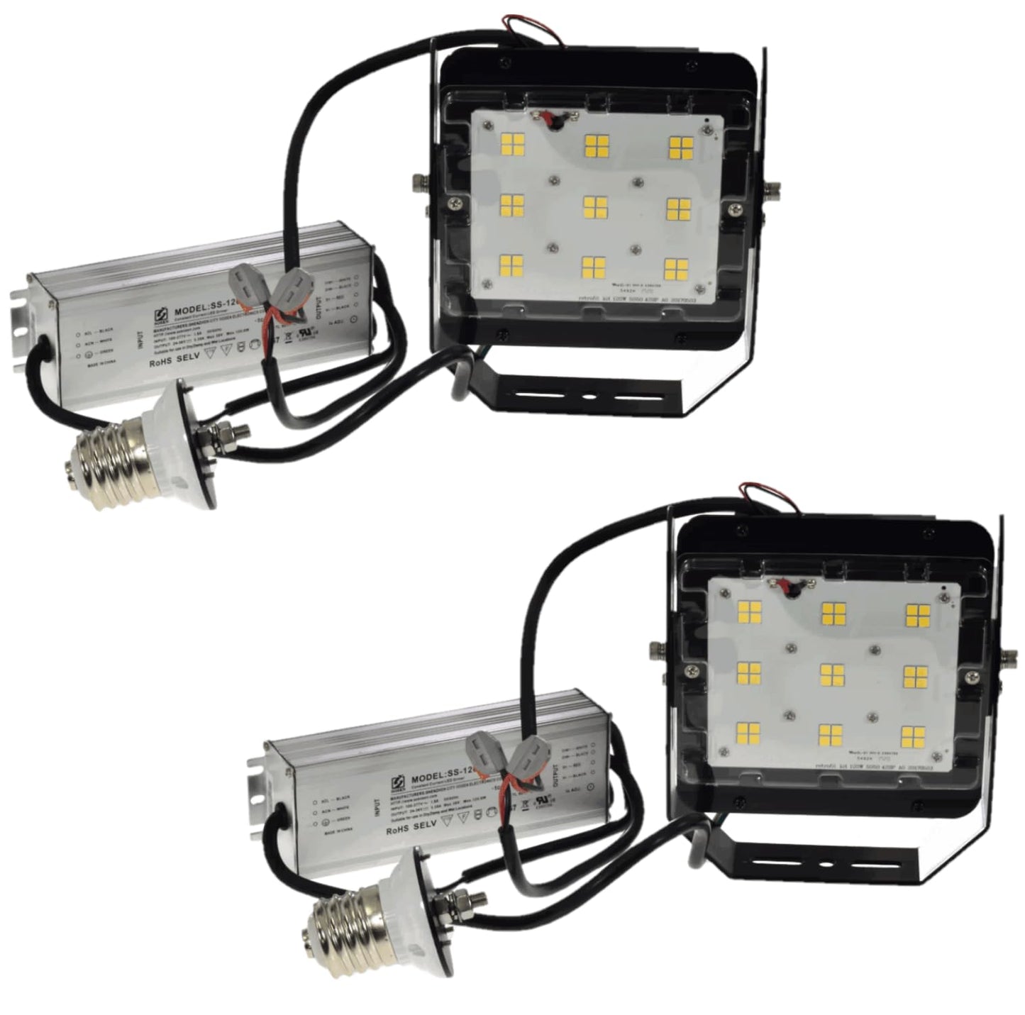 Damar- Retrofit LED HID Light Bulb 120W 12000 Lumen 4000K Cool White 120-277V Pack of 2- Replacement HPS Mercury Vapor CFL Metal Halide Lamp for Yard Warehouse Garage Work Shop Street Area Bay Light