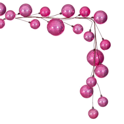 Vickerman 10' Pink Pearl Branch Ball Wire Garland.