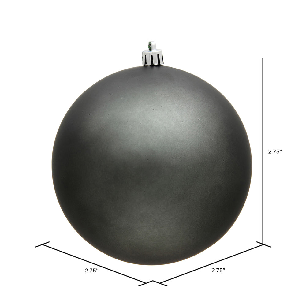 Vickerman 2.75" Pewter Matte Ball Ornament 12 per Bag