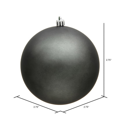 Vickerman 2.75" Pewter Matte Ball Ornament 12 per Bag