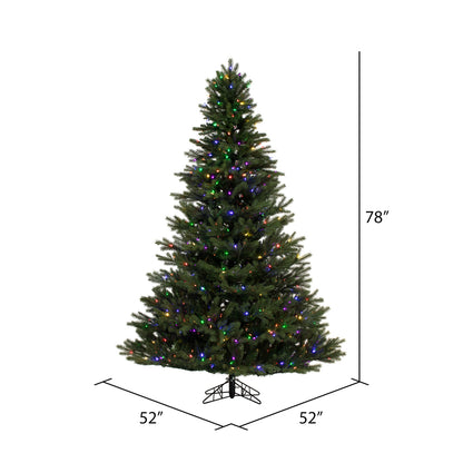 Vickerman 6.5' x 52" Balsam Spruce Artificial Christmas Tree Multi-colored Dura-Lit LED lights