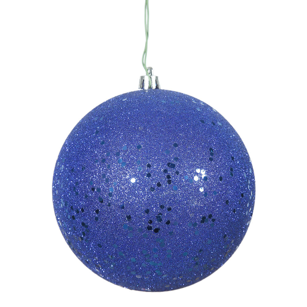 Vickerman 4.75" Coblt Blue Sequin Ball Ornament 4 per Bag