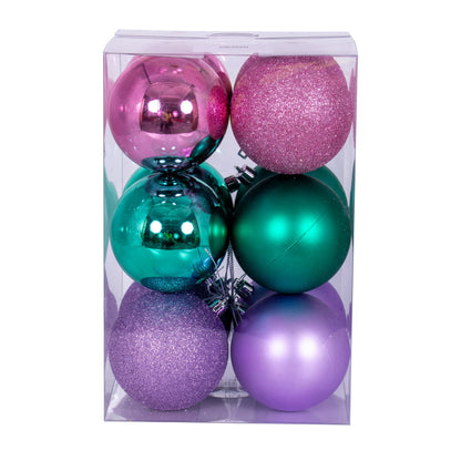 Vickerman 3" Pink Teal and Lavender Ornament Assortment 12 per box.