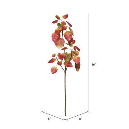 Vickerman 36" Artificial Autumn Red Eucalyptus Spray. Includes 3 sprays per pack.