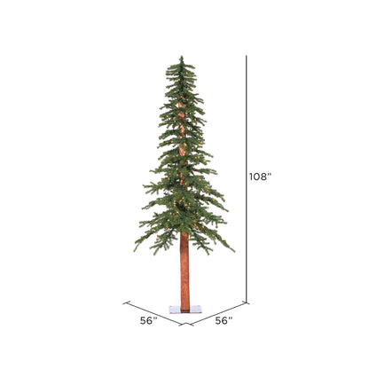 Vickerman 9' x 56" Natural Alpine Artificial Christmas Tree Warm White LED Lights