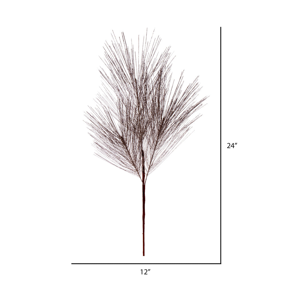 Vickerman 24" Artificial Champagne Metallic Pine Needle Christmas Spray 2 sprays per pack.