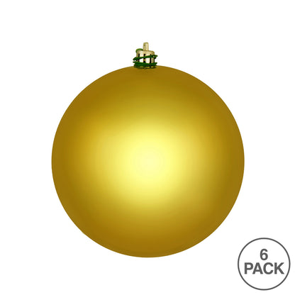 Vickerman 4" Medallion Gold Shiny Ball Ornament 6 per Bag