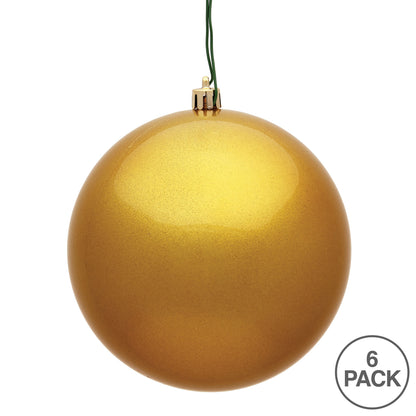 Vickerman 4" Honey Gold Candy Candy Ball Ornament 6 per Bag