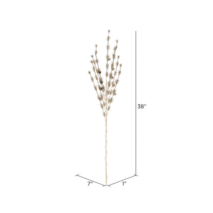 Vickerman 38" Artificial Champagne Needle Pine and Cone Spray. Includes 3 sprays per pack.