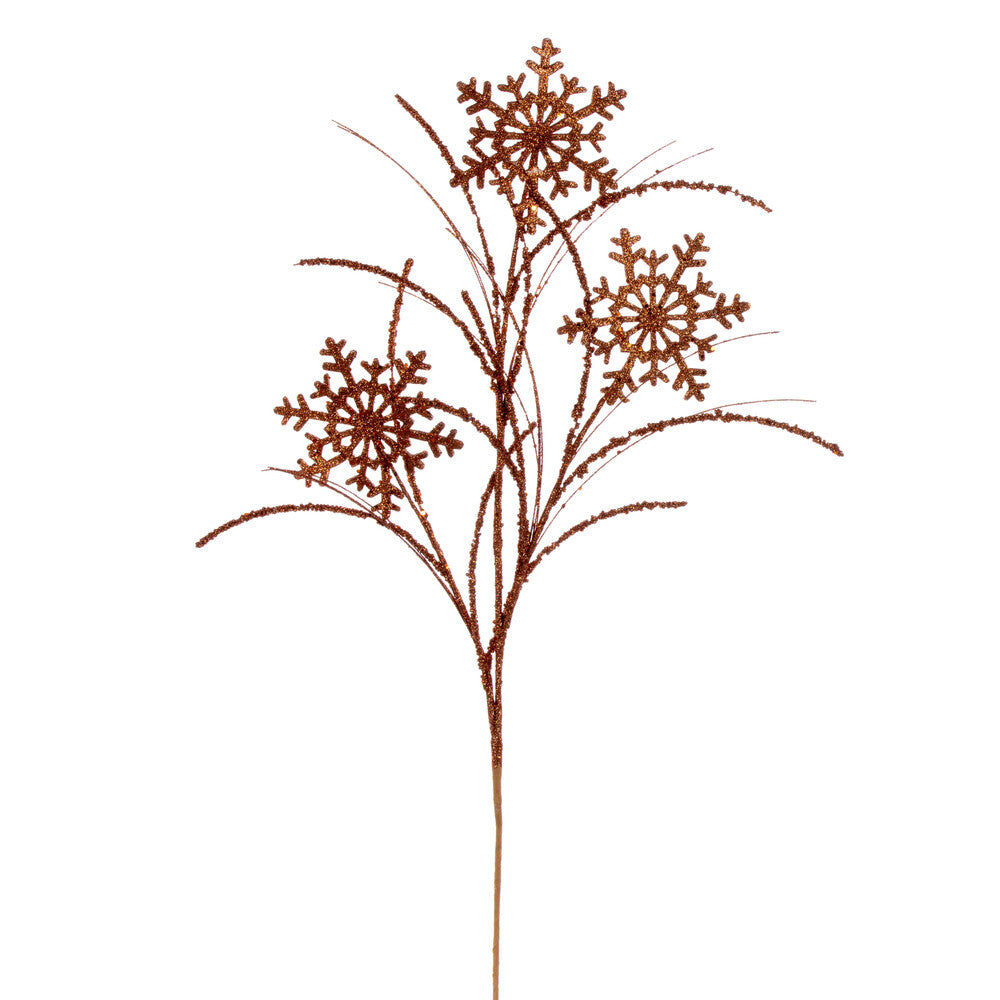 Vickerman 31" Copper Snowflake Glitter Spray 6 per bag.