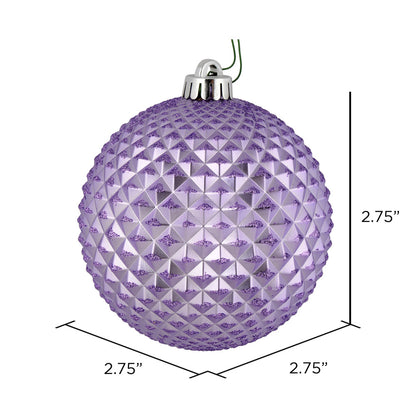 Vickerman 2.75" Lavender Durian Glitter Ball Ornament 12 per Bag