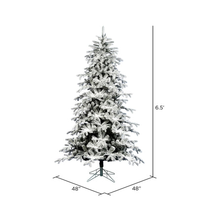 Vickerman 6.5' x 48" Flocked York Spruce Artificial Christmas Tree Unlit.