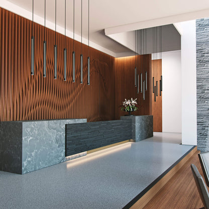 Dals Lighting Led Cylindrical Pendant Round/Rectangular Cluster - 5 Pendants - 3K/35K/4K - 120-277V