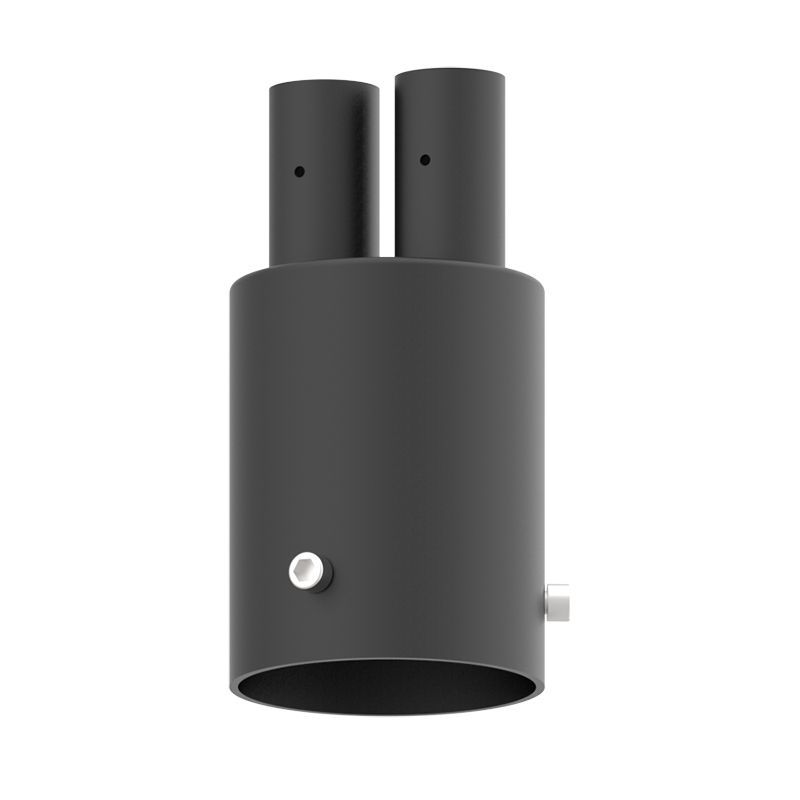 Westgate Dab 4In Pole Adapter For 2 Bell Arms, Black, Outdoor Lighting, Black Finish