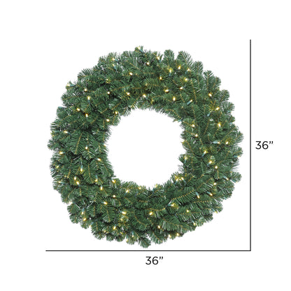 Vickerman 36" Oregon Fir Double Door Artificial Christmas Wreath Warm White LED Lights