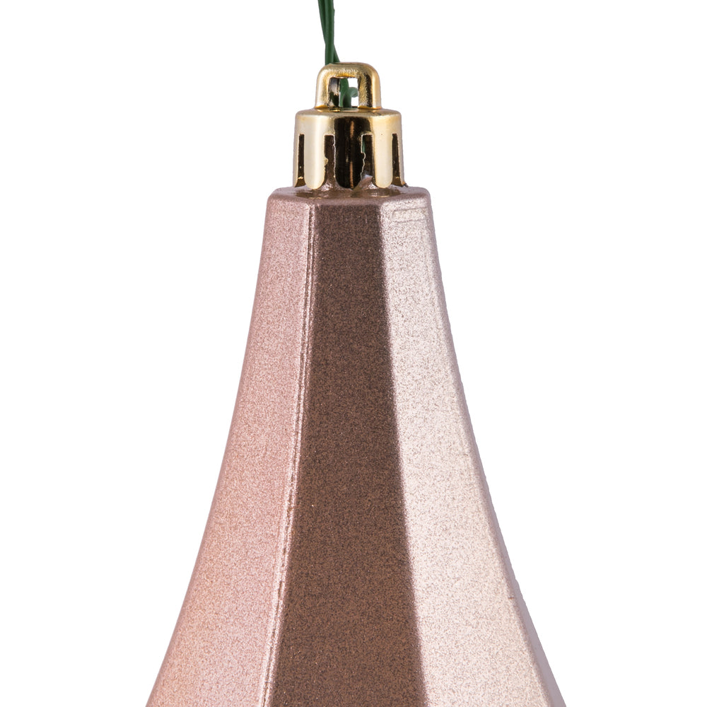 Vickerman 8" Rose Gold Candy Finish Diamond Finial Ornament Pack of 2