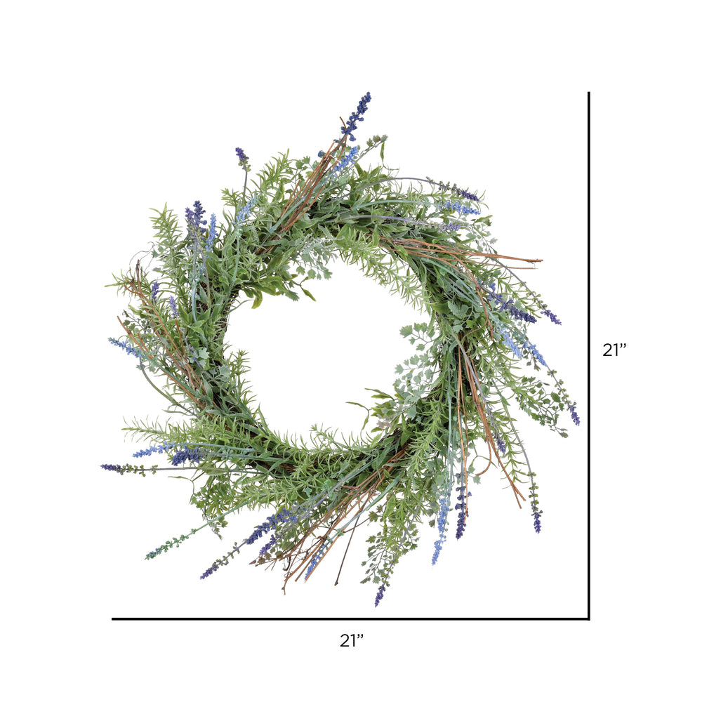 Vickerman 21" Artificial Lavender Wreath.
