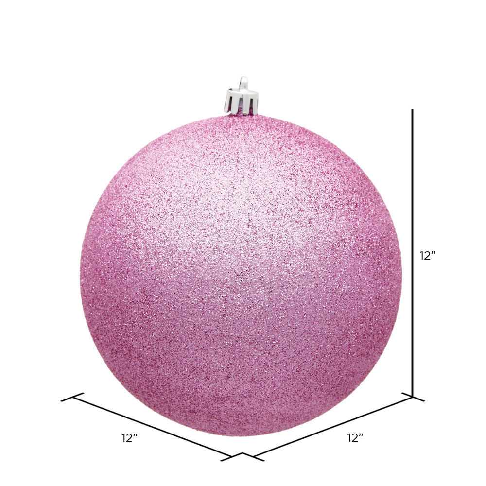 Vickerman 12" Pink Glitter Ball Ornament