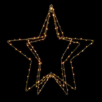 Vickerman 180 lights x 18" Warm White LED Five Point Star Steel Wire Silhouette Light.