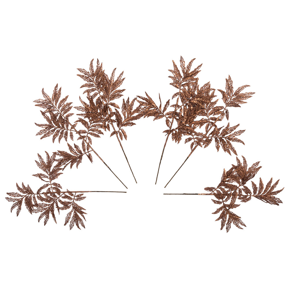 Vickerman 22" Rose Gold Glitter Sumac Artificial Christmas Spray. Includes 6 sprays per pack.