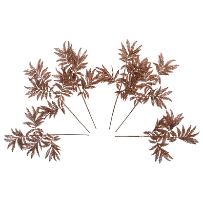 Vickerman 22" Rose Gold Glitter Sumac Artificial Christmas Spray. Includes 6 sprays per pack.