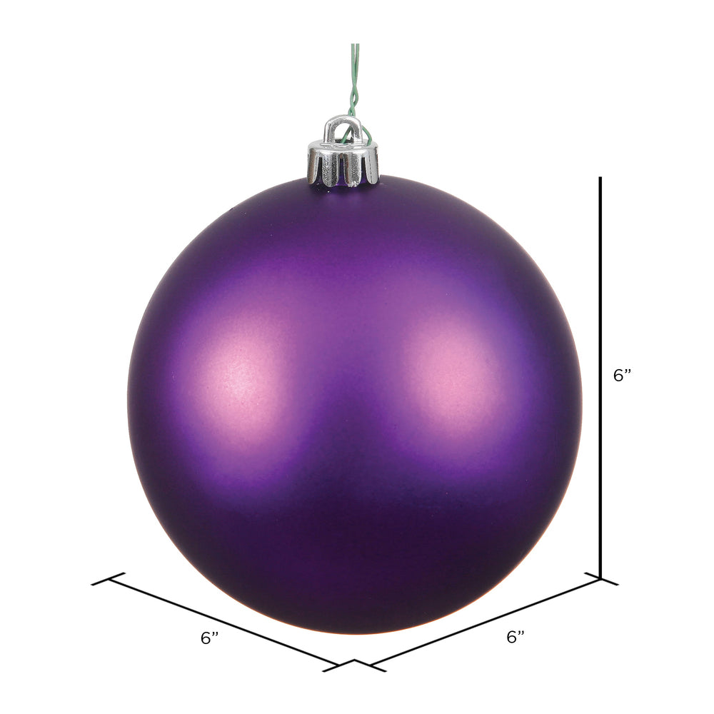 Vickerman 6" Plum Matte Ball Ornament 4 per Bag