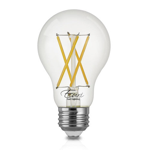 Euri Lighting VA19-3000cec Vintage LED CA Compliant 60-Watt Equivalent A19 Filament Lamp E26 Base Dimmable - 3000K