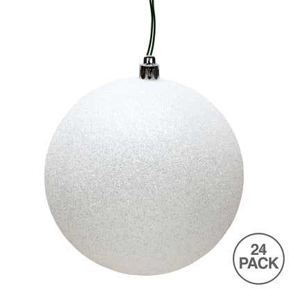 Vickerman 2.4" White Glitter Ball Ornament 24 per Bag