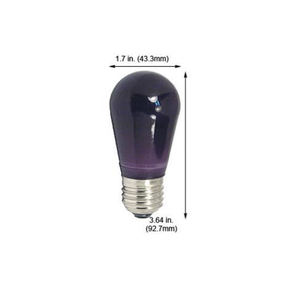 Damar- S14 Colored LED String Light Bulb Purple Finish 0.55W-1.5W E26 Medium Base 100-130V Pack of 6- Shatterproof Waterproof Outdoor Indoor Replacement Bulb Home Decorations Christmas Halloween