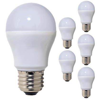 Damar A15 LED Red Light Bulb 5W 170 Lumen E26 Medium Screw Base for Party Decoration Holiday Lighting Small Light Bulb 120V 200° Beam Angle White Finish Turns Red When Lit Pack of 6